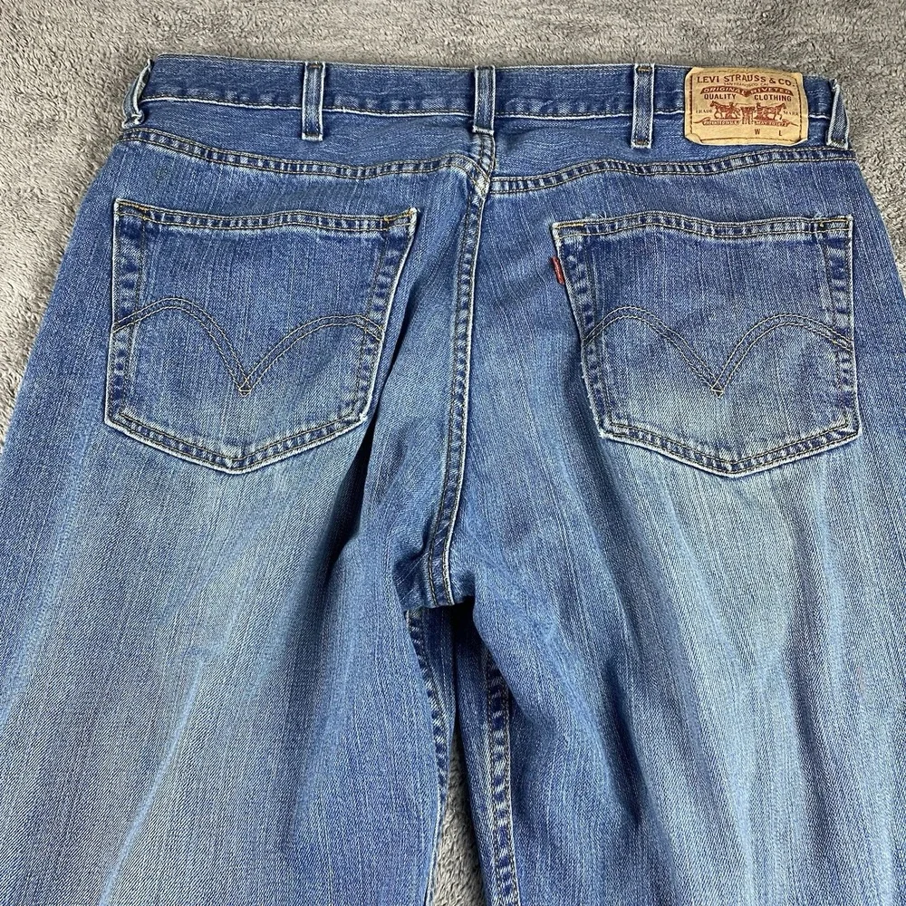 Levis Relaxed Straight Fit Jeans‎ Mens 36x25 Blue Medium Mid Rise
